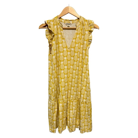 Boden Daisy Jersey Short Tier Dress, Ceylon Yellow Pineapple Geo Design size 6 - Picture 4 of 12